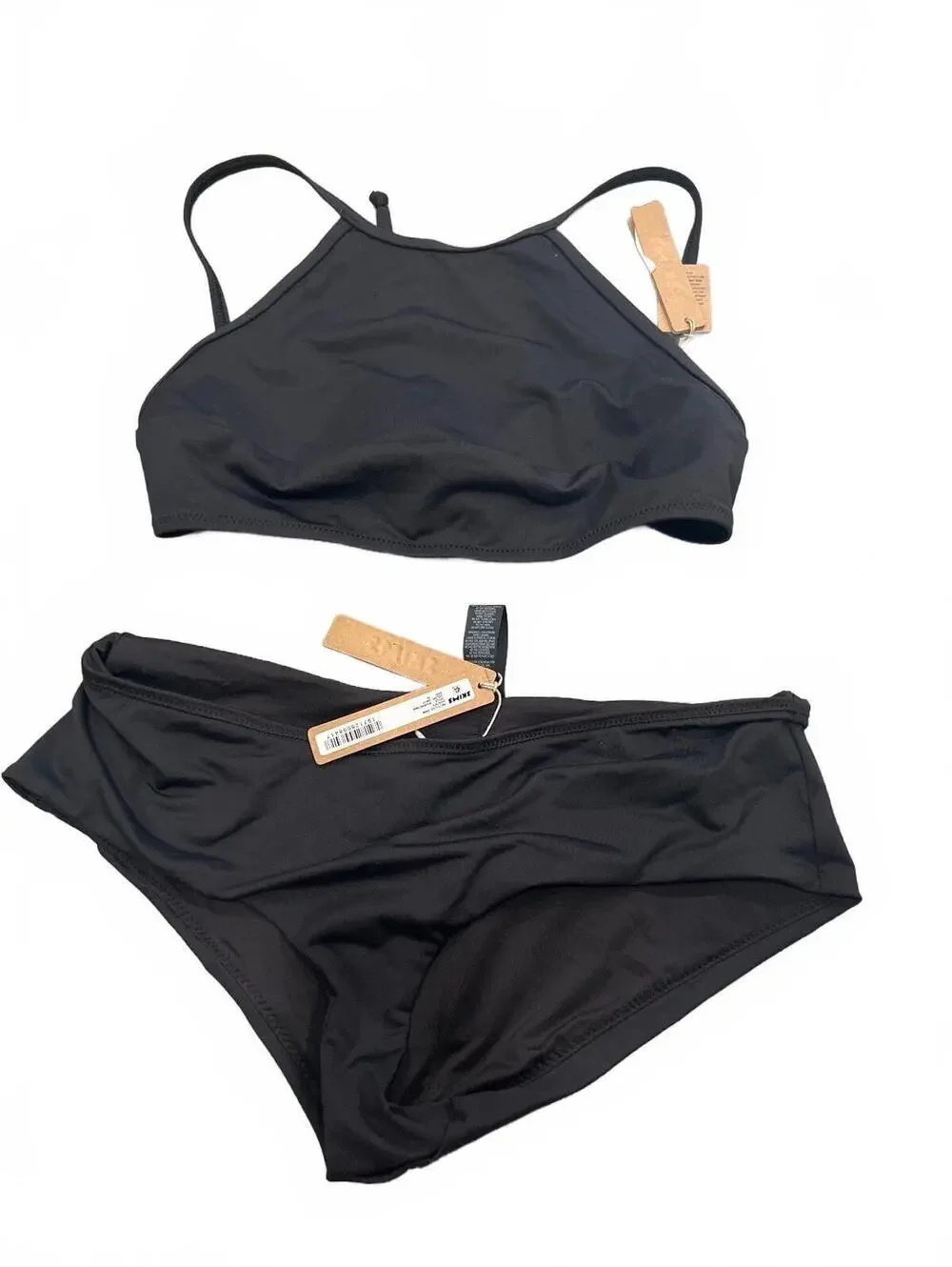 Skims Signature Swim High Neck Top & swim Signature Swim Hipster- SET IN onyx